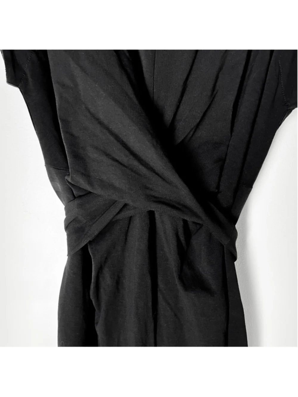 Modern Citizen Black Fei Tie Front Dress Sz S Black Organic Cotton Midi Capsule
